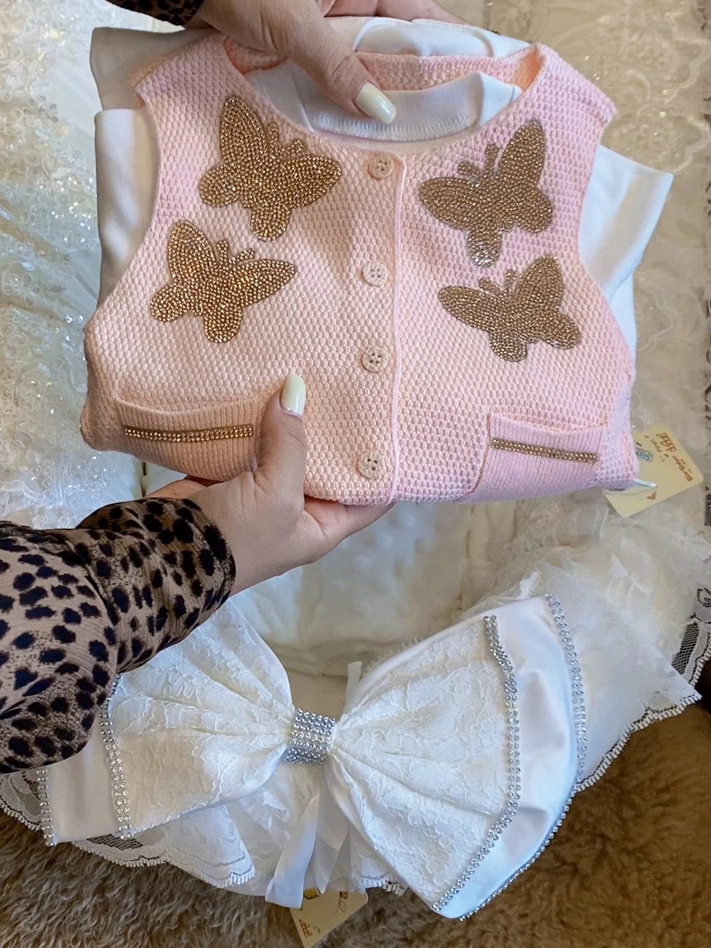 Dollbling Baby Boys' Knit Ribbed Romper Jumpsuit with Bodysuit and Hat 3pcs Set Newborn Cotton Knitted Sweater Romper Suit