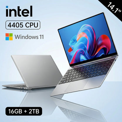 LENO 14.1"Ultra Slim Laptop Windows11 Intel 4405U 16GB 2TB SSD Gamer Notebook 1920*1080 Display Office Study Gaming Computer PC