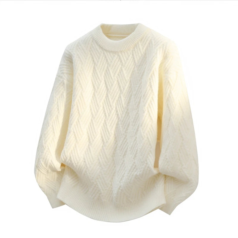 Warm Knitted Pullover 2025 New Winter Men's O-neck Casual Sweater High-quality Men's Pullover Clothing Size 4XL