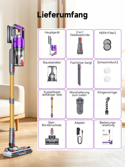 Tdyon Nova 70000Pa Cordless Vacuum Cleaner, 75Mins Long Runtime Removable Battery, Self-Standing Wall Charging, Lightweight Stick Vac for Home Pet Hair