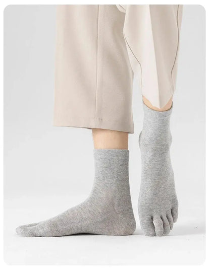 5Pairs Five Fingers Toe Socks Breathable Cotton Unisex Sports Running Sweat Absorbent Antibacterial Ankle Crew