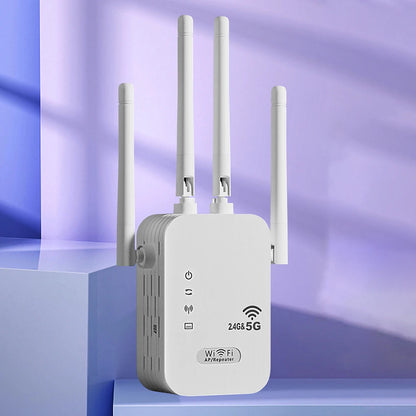 1200Mbps WiFi Repeater Signal Amplifier Dual Band 2.4G 5G WI-FI Signal Booster Long Range WIFI Network Extender for Home Office