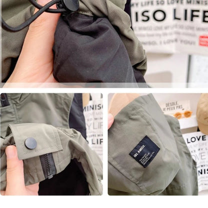 Children's Zipper Vest Spring Autumn Korean New Big Pocket Vestcost Boys Versatile Windproof Hooded Sleeveless Inner Lining Coat