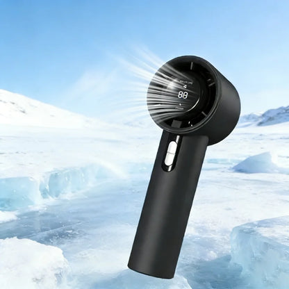 Rechargeable Handheld USB Fan, 100 Adjustable Speeds Digital Screen Mini Personal Fan, Lightweight Portable Cooling Fan for Outd