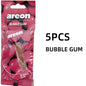 Areon 5/20pcs BUBBLE GUM Scent Car Air Freshener, Natural Tea-Scented Paper, Car-Mounted Hanging Type, Car Interior Accessories