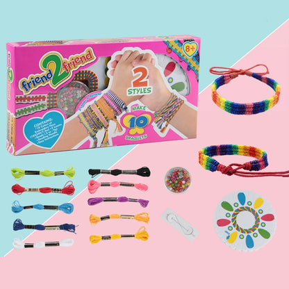 DIY Bracelet Making Kit Toys For Girls Handmade Jewellery Colorful Beaded Braided Wearing Beads Art Craft Children Learning Gift
