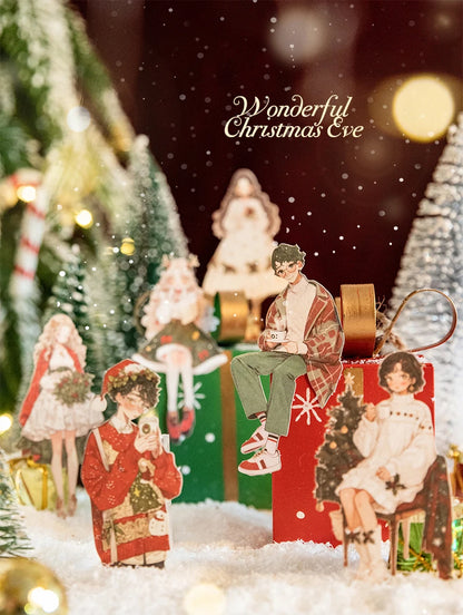 30sheets/pack Christmas Girl Stickers Aesthetic Stick Labels Decorative Diary Album Material Scrapbooking Supplies