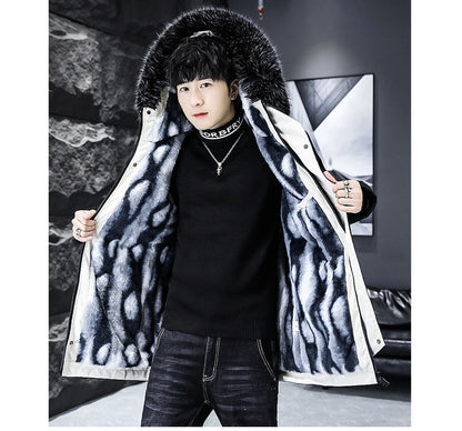 Winter Men's Long Down Jacket Fashion Male Thermal Parkas Coats Casual Men Classic Fur Collar Warm Padded Jackets Clothing 5XL