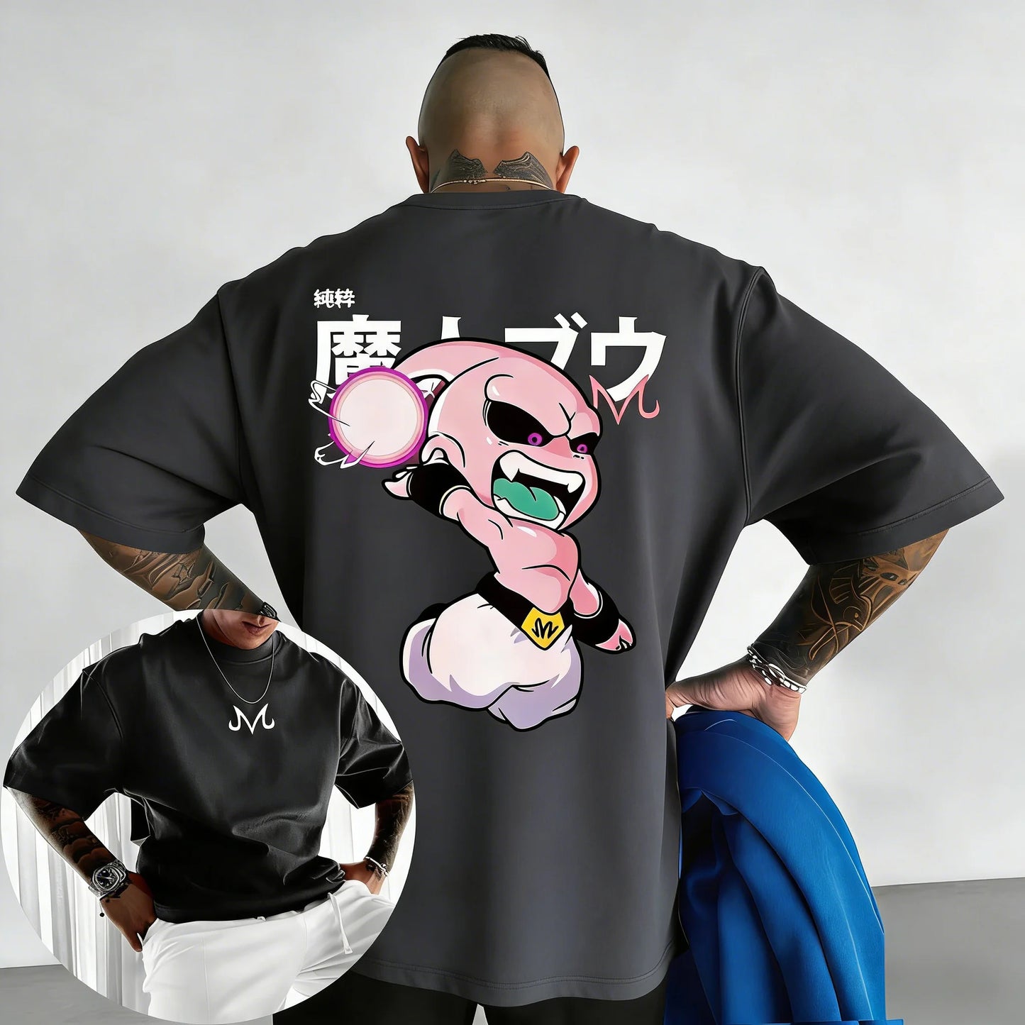 2026 New Dragon Ball Anime Cotton T-shirt Summer New Majin Buu Printed Men's and Women's Street Hip Hop Casual Short Sleeve Top