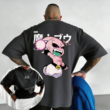2026 New Dragon Ball Anime Cotton T-shirt Summer New Majin Buu Printed Men's and Women's Street Hip Hop Casual Short Sleeve Top