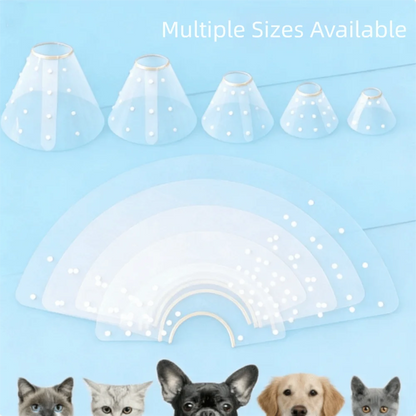Plastic Cat Recovery Collar Adjustable Anti-bite Pet Protective Collar Transparent Waterproof Anti-licking Collar Pet Recovery