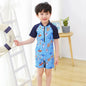 2-10T Summer Kids Boy Swimsuits Vacation Beach Pants Long sleeve Tops with Hat Toddler Sets Fashion Children Surfing Swim Suit