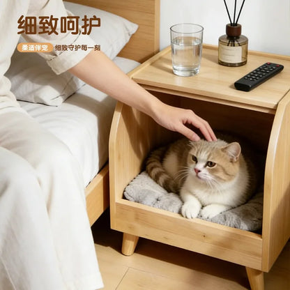Solid wood kennel cat nest universal sisal feeling dog house small dog dog house cat scratching board pet bed