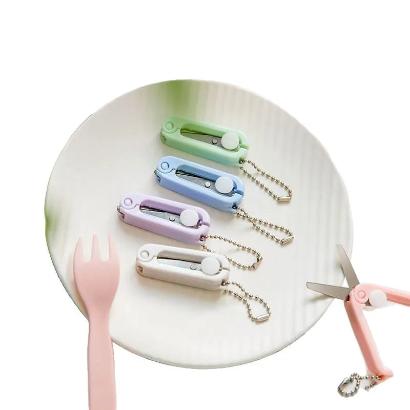 Mini Portable Small Scissors Creative Paper-cutting Notebook Tool That Can Be Extended and Folded