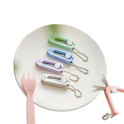 Mini Portable Small Scissors Creative Paper-cutting Notebook Tool That Can Be Extended and Folded