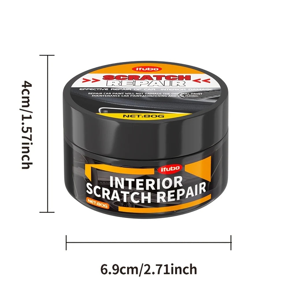 IFUBO 80G Black Car Interior Scratch Repair Wax Plastic Polish Restorer for Dashboard Door Panels Trunk Console