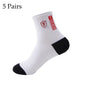 5 Pairs Cotton Sock for Men Sport Breathable Soft Letter Fashion Sneakers High Elastic Middle Tube Stocking Towel Sox Summer