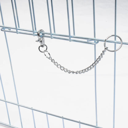 EUGAD Cage for Rabbit Enclosure Hamster Squirrel Chicken Coop Small Animals Outdoor Hutch with Sun Protection Silver Pet House