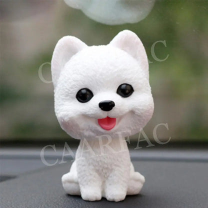 Car Shaking Head Dog Ornaments Bobblehead Dog Nodding Puppy Toys Shaking Head Dolls Accessories For All Universal Car