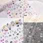 5D Cute Rabbit Love Heart Peach Blossom Flower Yellow Nail Art Stickers Bowknot DIY Self Adhesive Rhinestone Manicure Decals
