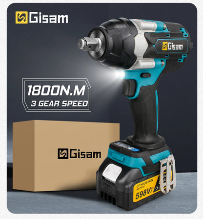 1800N.M Torque Brushless Electric Impact Wrench 1/2 inch Lithium-Ion Battery Cordless Wrench Tools For Makita 18V Battery Pin