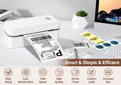 110mm Bluetooth Thermal Label Printer Wireless Shipping Label Printer Compatible with iPhone Android Windows Widely Used X4