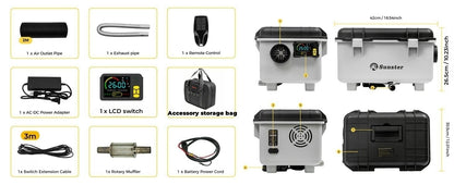 8KW Diesel Heater 12V/24V/110-240V Diesel Night Heater With Bluetooth App&Display&Remote Control For Tent Camping RV Car Heater