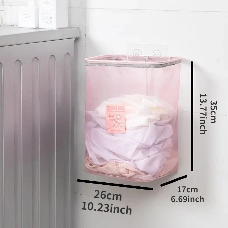 Foldable Wall Mounted Laundry Basket Dirty Clothes Storage Basket Toy Dust Bucket Home Laundry Hamper Dirty Clothes Storage Bag