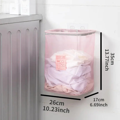 Foldable Wall Mounted Laundry Basket Dirty Clothes Storage Basket Toy Dust Bucket Home Laundry Hamper Dirty Clothes Storage Bag