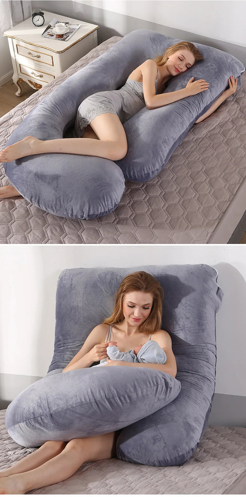 PANGDUBE G Shaped Pregnancy Pillow Waist Support for Pregnant Women Maternity Breastfeeding Cushion Cotton 3KG Body Pillow