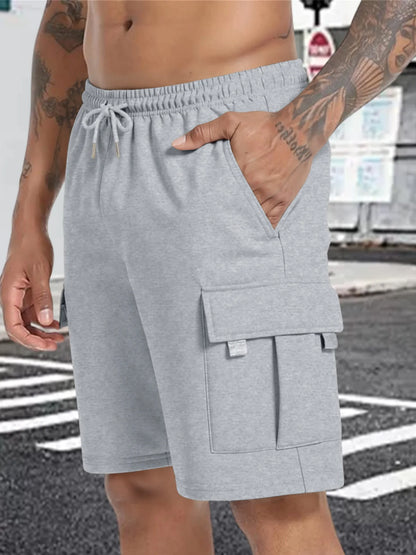 Summer Men's Sport Shorts Male Breathable Loose Multi-pockets Cargo Shorts Outdoor Jogging Fitness Casual Drawstring Mens Shorts