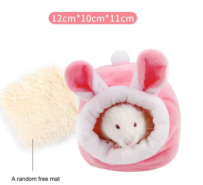 Hamster Cage Soft Warm Bed Pet Rat Hammock Pig Squirrel Winter House Velvet Nest Sleeping Warm Bed Small Pet Items
