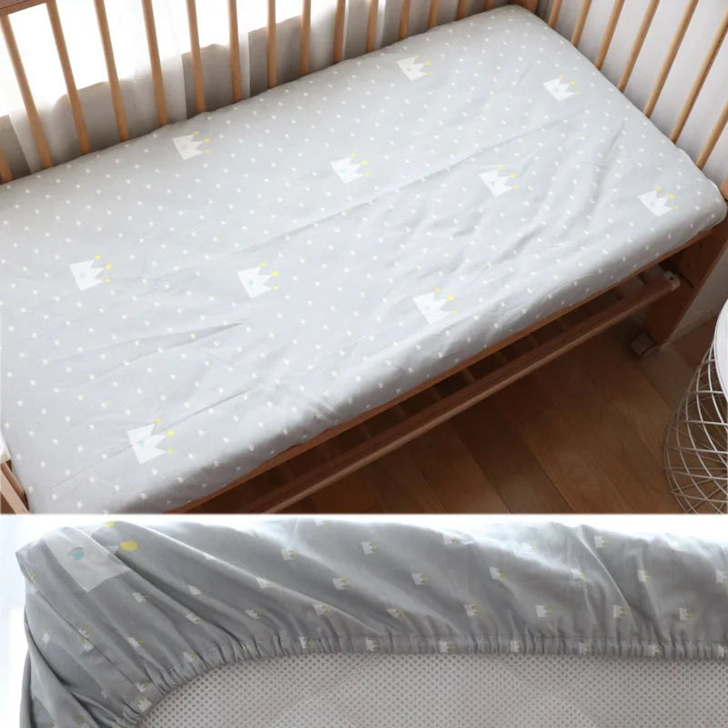 Baby Crib Fitted Sheet Newborns Bed Linen Children Cotton Cot Mattress Cover Protector For Toddler 130x70cm Allow Custom Size