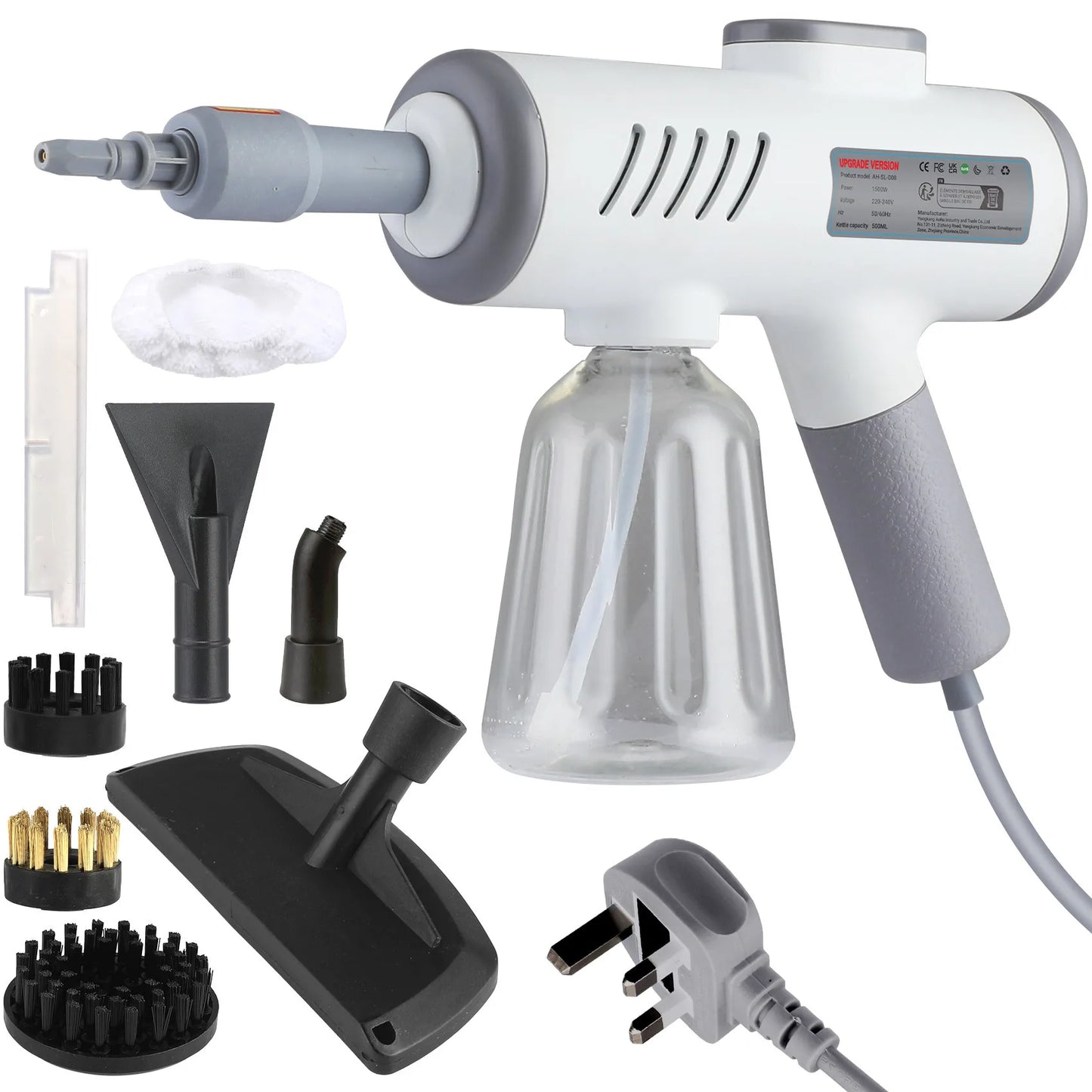 Steam Cleaner, Pressurized Handheld Steam Cleaner for Home with 8pcs Accessories, Use Steamer for Cleaning