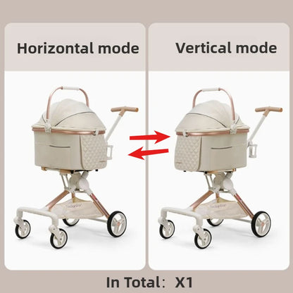 Foldable Pet Cart Strollers Basket Change Direction Medium Dogs Strollers Detachable Cat Dog Trolley Carrier Wheels Outdoor