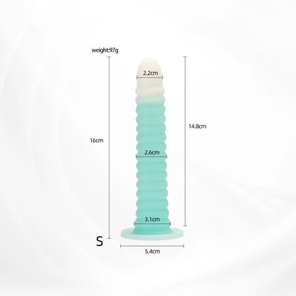 Adult Erotic Sex Toys Gradient Pink Anal Plug Dildo Massager With Threaded Design Strong Suction Cup Extra Long Anal Butt Plug