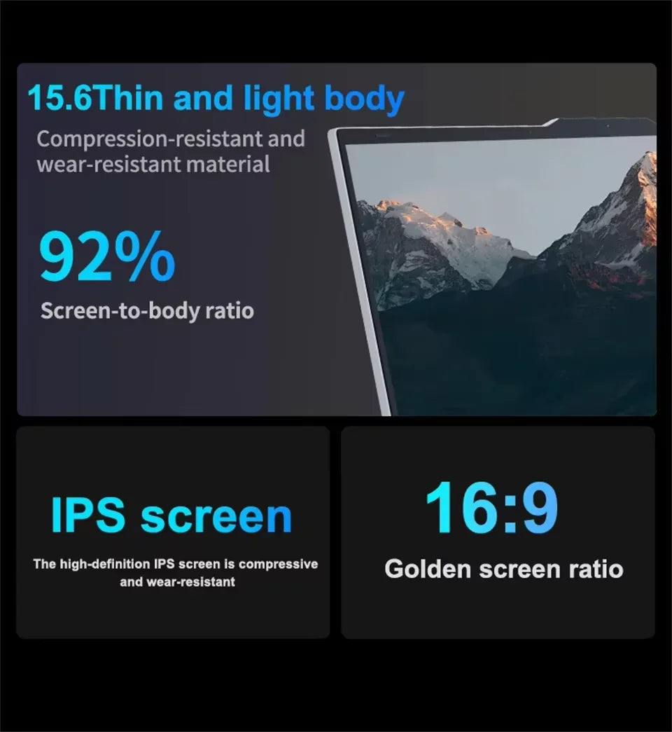 15.6' Windows 11 Pro Laptops Intel Core I9-10980HK 16GB RAM 1TB SSD Office Gamer Study Notebook Computer PC