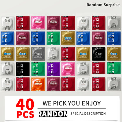 Condoms Random Surprise Mix - 10/20/30/40/50pcs Fashionable Latex Condoms for Men, Safe Protection, Mystery Night Adult Sex Toys
