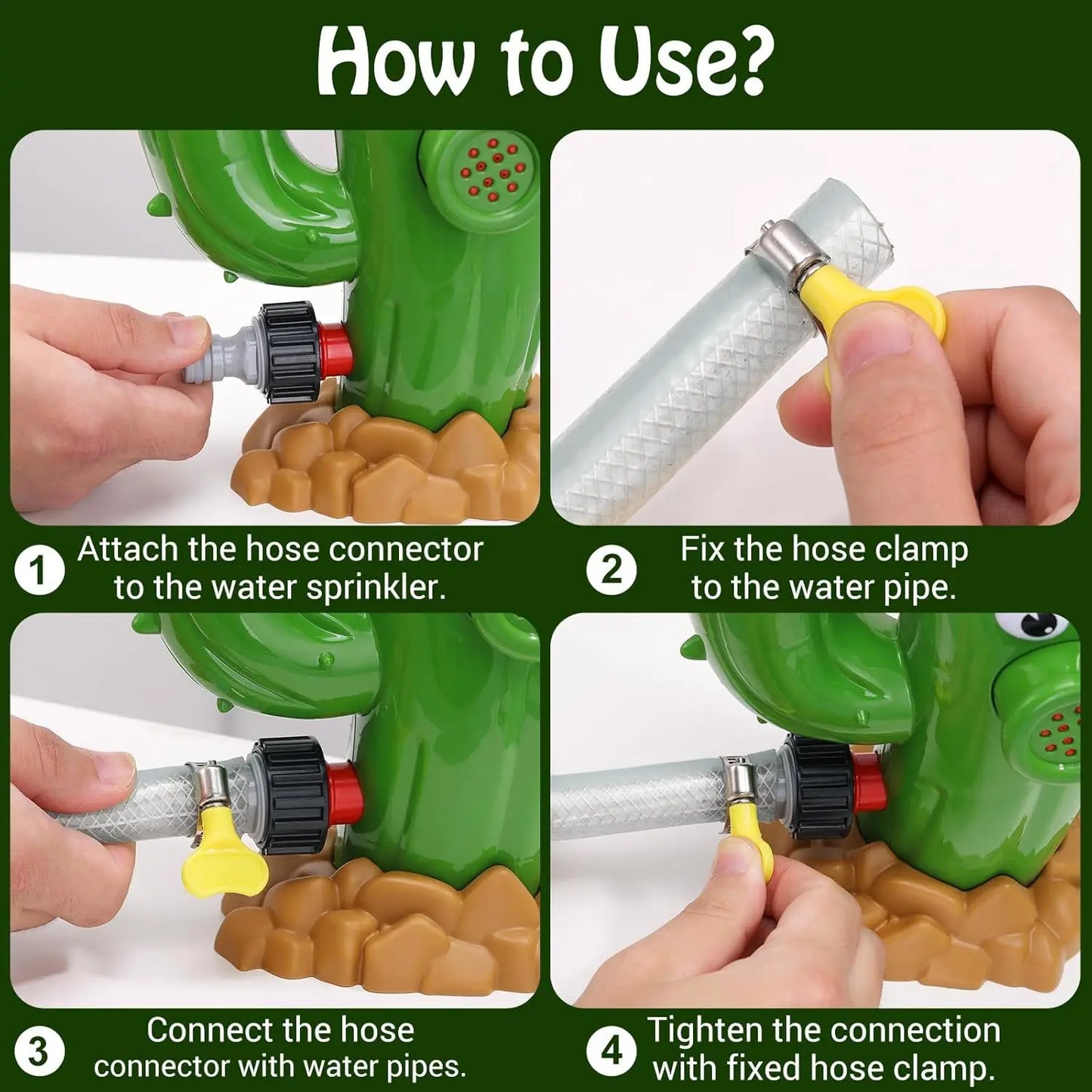 Cactus Sprinkler Water Spray Toy Garden Water Toys Outdoor Backyard Summer Yard Cartoon Splash Sprinkler Baby Bath Toy for Kids