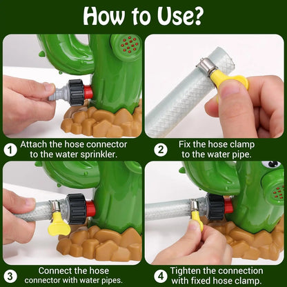 Cactus Sprinkler Water Spray Toy Garden Water Toys Outdoor Backyard Summer Yard Cartoon Splash Sprinkler Baby Bath Toy for Kids