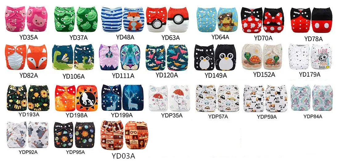 U Pick ALVABABY Digital Position Cloth Diapers Baby Reusable Modern Cloth Nappy for Baby with 1pc Microfiber Insert