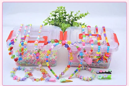 1000Pcs DIY Handmade Beaded Toy with Storage Box Creative Girl Jewelry Bracelet Jewelry Making Toys Educational Children Gift
