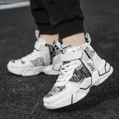 Children Shoes Boy Sneakers Fashion Print Luxury Designer High Top Sneakers Kids Tenis Shoes Boy Sports Casual
