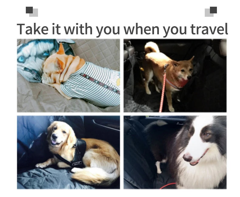 Dog Car Seat with Storage Pockets,Travel Dog Car Seat Cover Folding Hammock Dog Car Seat Basket for Small Medium Dogs