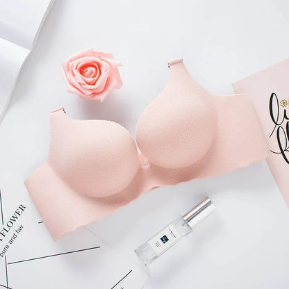 Extreme Push-Up Bra 8cm Thick Pads for Small Bust, Wireless Double Cup Lift, Soft Comfort Fabric, Adjustable Deep V Bras