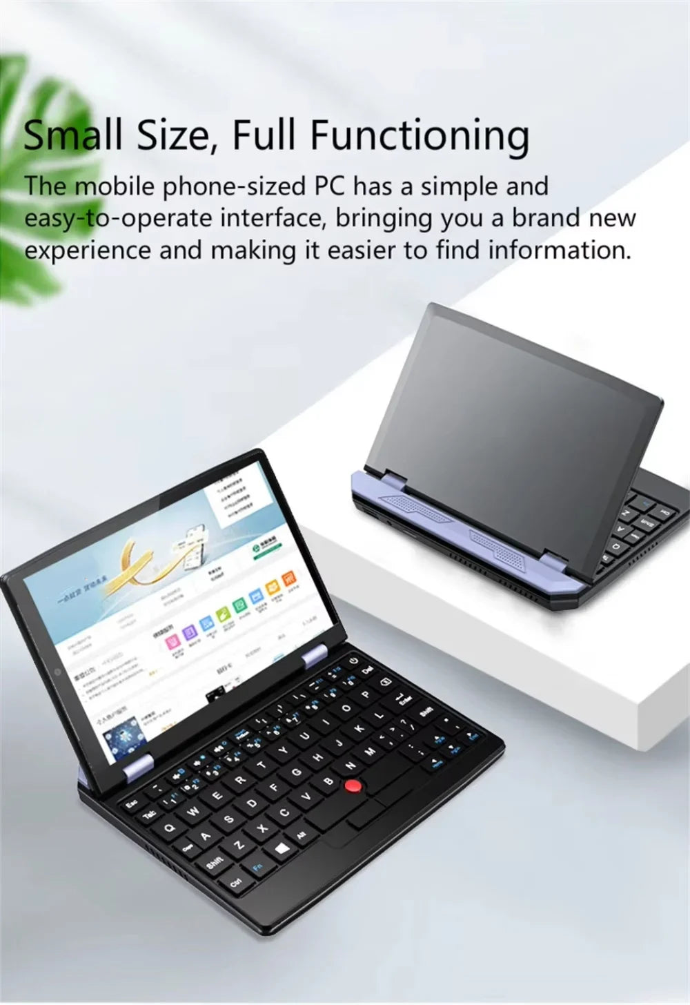7 inch Pocket Laptop N95 Notebook Touch Screen Portable Netbook Win 11 Pro 8GB 16GB+1TB Mini PC Micro Computer Bluetooth 4.2