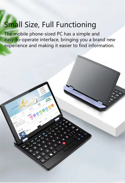 7 inch Pocket Laptop N95 Notebook Touch Screen Portable Netbook Win 11 Pro 8GB 16GB+1TB Mini PC Micro Computer Bluetooth 4.2