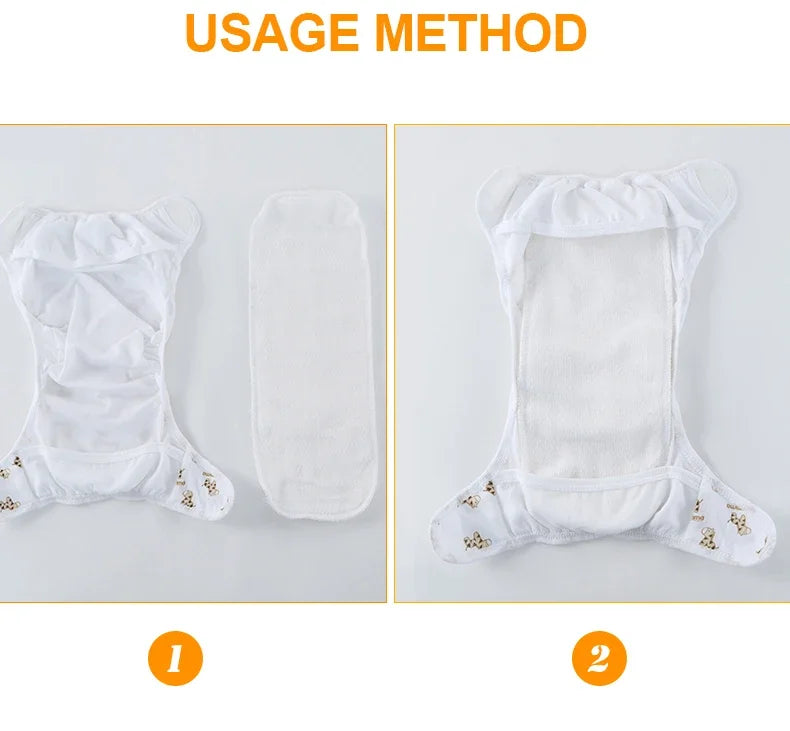 2/5/10Pcs Baby Diapers Reusable Washable Cotton Diaper Ecological Nappies Insert Cotton Cloth Breathable Absorbent Cloth Diapers