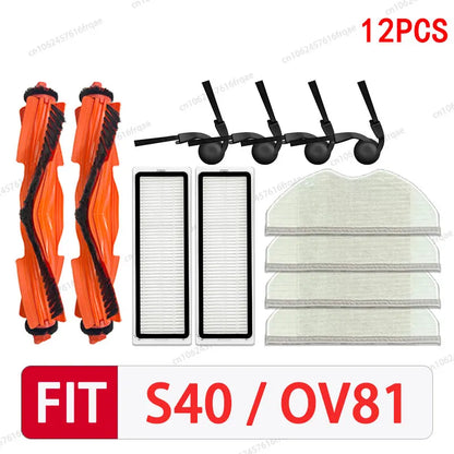 For Xiaomi S40 / OV81 Robot vacuum cleaner Accessories Main Side Brush Mop Cloth Hepa Filter Dust Bag Replacement Spare Parts