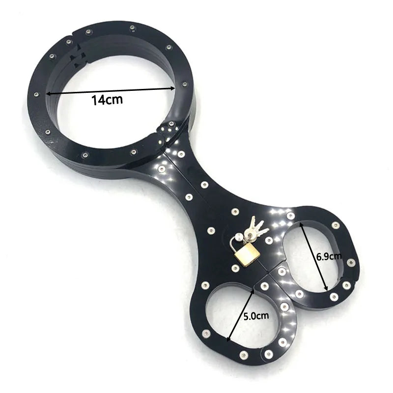 Neck Collar Handcuffs Crystal Flail BDSM Bondage Lock Hand Cuffs Sex Toys For Couples Women Wrist Restraints Adult Games Tools